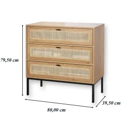 Calicosy - Ladekast JAYA - Licht hout - 79x80x39 cm Best