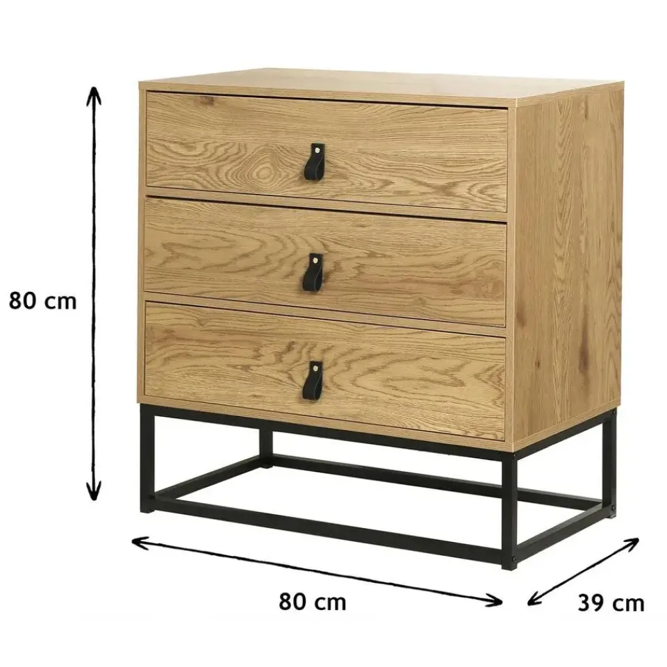 Calicosy - Ladekast JILL - Eik - 79.5x80x39 cm Best