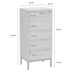 Calicosy - Ladekast LENNY - Licht hout - 100x45x38 cm New