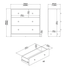 Calicosy - Ladekast LISE - 68,3x72,4x30,1 cm Online