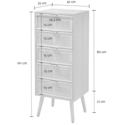 Calicosy - Ladekast MIYA - Licht hout - 100,50x36.5x42 cm