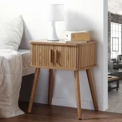 Calicosy - Nachtkastje ERNEST - Licht hout - 58.5x48x35 cm Discount