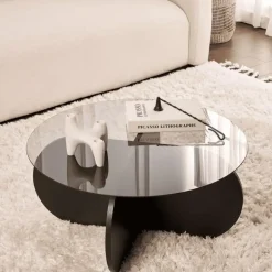 Calicosy - Salontafel AERIS - Zwart hout - 35x75x75 cm Clearance