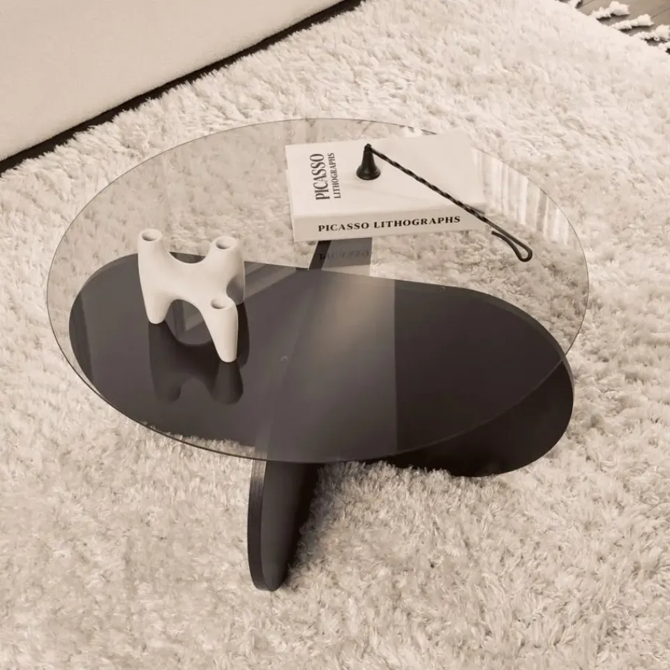 Calicosy - Salontafel AERIS - Zwart hout - 35x75x75 cm Clearance