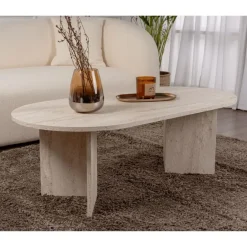 Calicosy - Salontafel IRIS - Travertijn - 39,8x119x60 cm Clearance