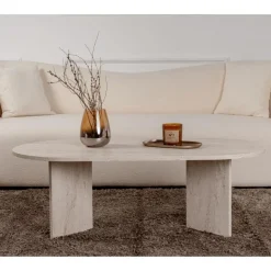 Calicosy - Salontafel IRIS - Travertijn - 39,8x119x60 cm Clearance