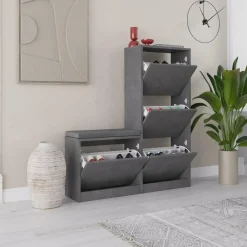 Calicosy - Schoenenkast DUDE - Beton grijs - 118,5x105x26 cm Hot