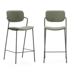 Calicosy - Set van 2 krukken met zwarte MAIKA - 51x44x66 cm Outlet