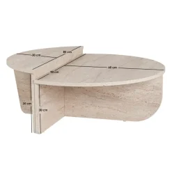 Calicosy - Set van 2 Salontafels ORION - Travertijn - 35x90x90 cm New