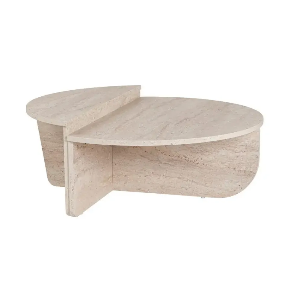 Calicosy - Set van 2 Salontafels ORION - Travertijn - 35x90x90 cm New