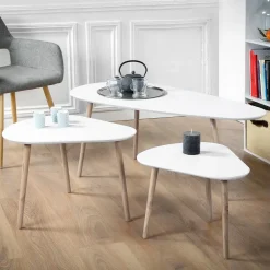 Calicosy - Set van 3 salontafels - Wit - 42x103x50 cm Sale