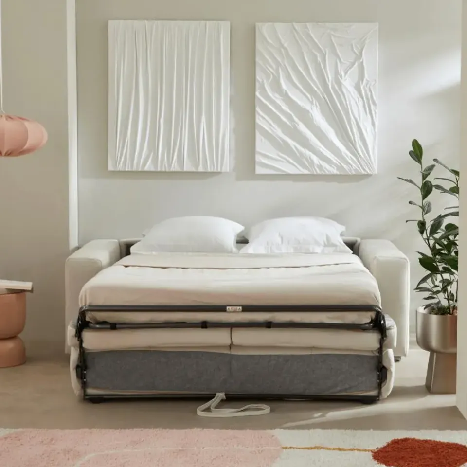 Calicosy - Slaapbank CAMERON - Beige - 84x207x102 cm Online