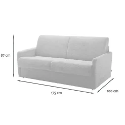 Calicosy - Slaapbank COSENZA - Ecru - 87x175x100 cm New