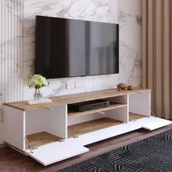 Calicosy - TV-Meubel FR7-AA - Handgemaakt eiken / wit - 44,6x180x44,5 cm Online