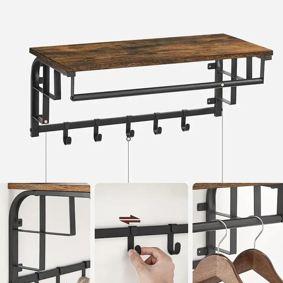 Merkloos CALICOSY - Wandkapstok - - 27x66x30 cm