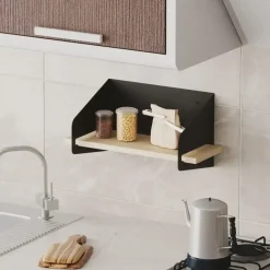 Calicosy - Wandrek WREN - Zwart/hout - 20x40x19 cm Outlet