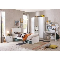 Leen Bakker California tienerkamer 2-deurs kledingkast wit Hot