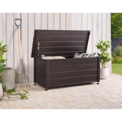 Leen Bakker CAMPALTO - Kussenbox - Donkerbruin - 113 x 50 cm - Aluminium Sale