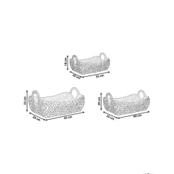 Beliani CAMPHA - Manden set van 3 - Natuurlijk - Waterhyacint Discount