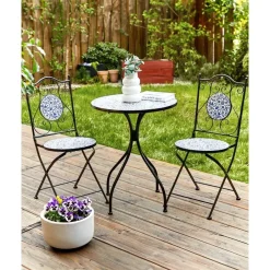 Beliani CAMPRENA - Tuinstoel set van 2 - Zwart - Metaal Clearance