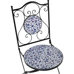 Beliani CAMPRENA - Tuinstoel set van 2 - Zwart - Metaal Clearance