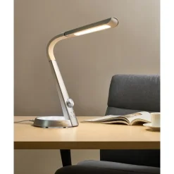 Leen Bakker CANOPUS - Bureaulamp LED - Zilver - Synthetisch materiaal