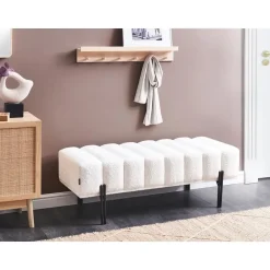 Leen Bakker CAREY - Bankje - Gebroken wit - Polyester Online