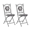 Beliani CARIATI - Tuinstoel set van 2 - Zwart - IJzer New