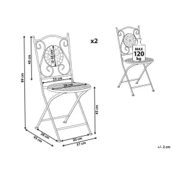 Beliani CARIATI - Tuinstoel set van 2 - Zwart - IJzer New