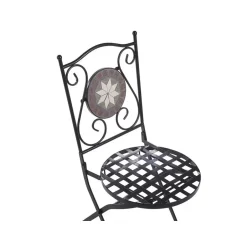 Beliani CARIATI - Tuinstoel set van 2 - Zwart - IJzer New