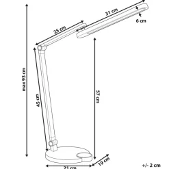 Leen Bakker CAROY - Bureaulamp LED - Grijs - Synthetisch materiaal