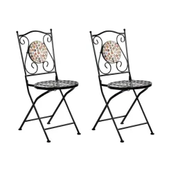 Beliani CASARIO - Tuinstoel set van 2 - Zwart - Metaal New