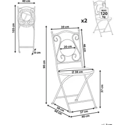Beliani CASARIO - Tuinstoel set van 2 - Zwart - Metaal New