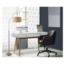 Loft24 Cassie - Bureau met 2 laden in eiken look / wit Outlet