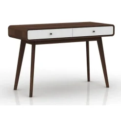 Loft24 Cassie - Bureau walnoot en wit spaanplaat 2-deurs Discount