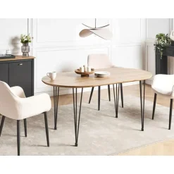 Beliani CAVELL - Eettafel - Lichtbruin - MDF Best