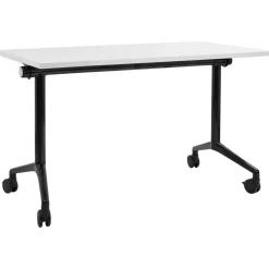 Beliani CAVI - Bureau verstelbaar - Wit/Zwart - 120 x 60 cm - Metaal Sale