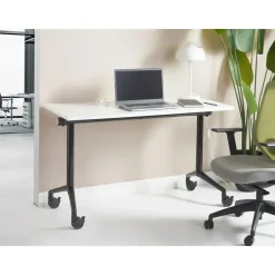 Beliani CAVI - Bureau verstelbaar - Wit/Zwart - 120 x 60 cm - Metaal Sale