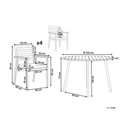Beliani CAVOLI - Tuinset voor 4 - Wit/Beige - Aluminium