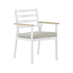 Beliani CAVOLI - Tuinset voor 4 - Wit/Beige - Aluminium