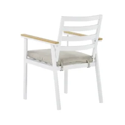 Beliani CAVOLI - Tuinset voor 4 - Wit/Beige - Aluminium