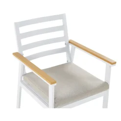 Beliani CAVOLI - Tuinset voor 4 - Wit/Beige - Aluminium