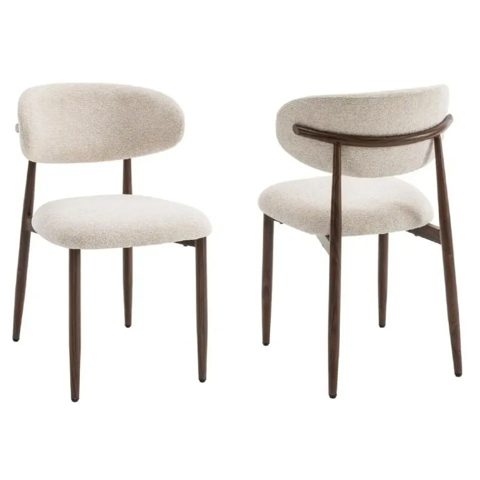 Furnihaus Celia Eetkamerstoelen Set van 2 - Beige Walnoot Hot
