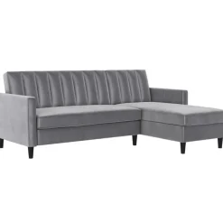 Dorel Home Celine - 3-zits hoekslaapbank in grijs fluweel Online