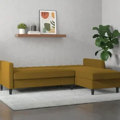 Dorel Home Celine - 3-zits hoekslaapbank in curry stof