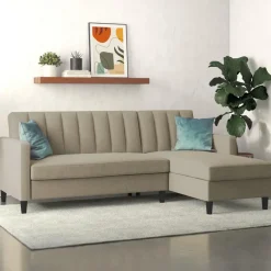 Dorel Home Celine - 3-zits hoekslaapbank in cappuccino stof Outlet