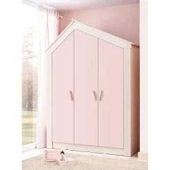 Leen Bakker Cento Pink 3-deurs kledingkast huisje meisjeskamer Sale