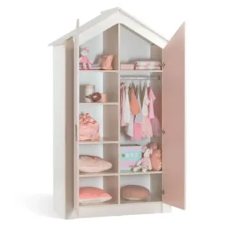 Leen Bakker Cento Pink 2-deurs kledingkast huisje meisjeskamer Outlet