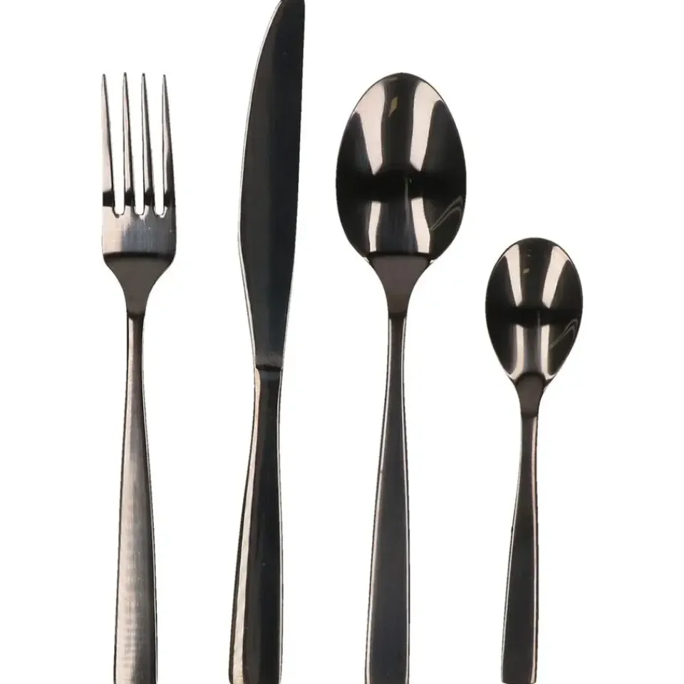 Cepewa Bestekset - 16-delig - RVS - mat zwart - 4 personen Sale