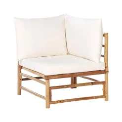 Beliani CERRETO - Hoekmodule tuin - Wit - Bamboe Best